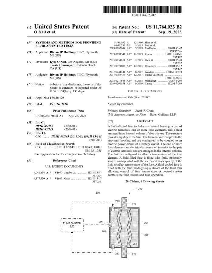 Preview of Fluid-Affected Fuses patent cover page.