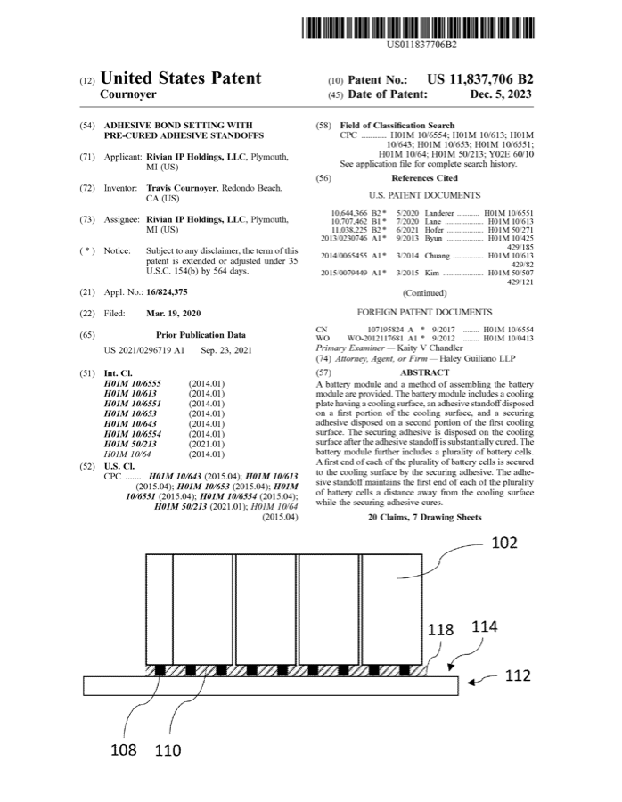 Preview of Precured Adhesive Standoffs patent cover page.